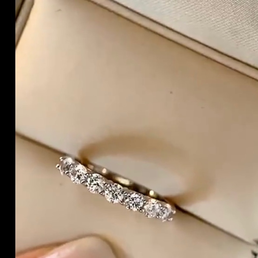 SIMULATED MOSSANITE SEMI-ETERNITY RING - Picture 2 of 4